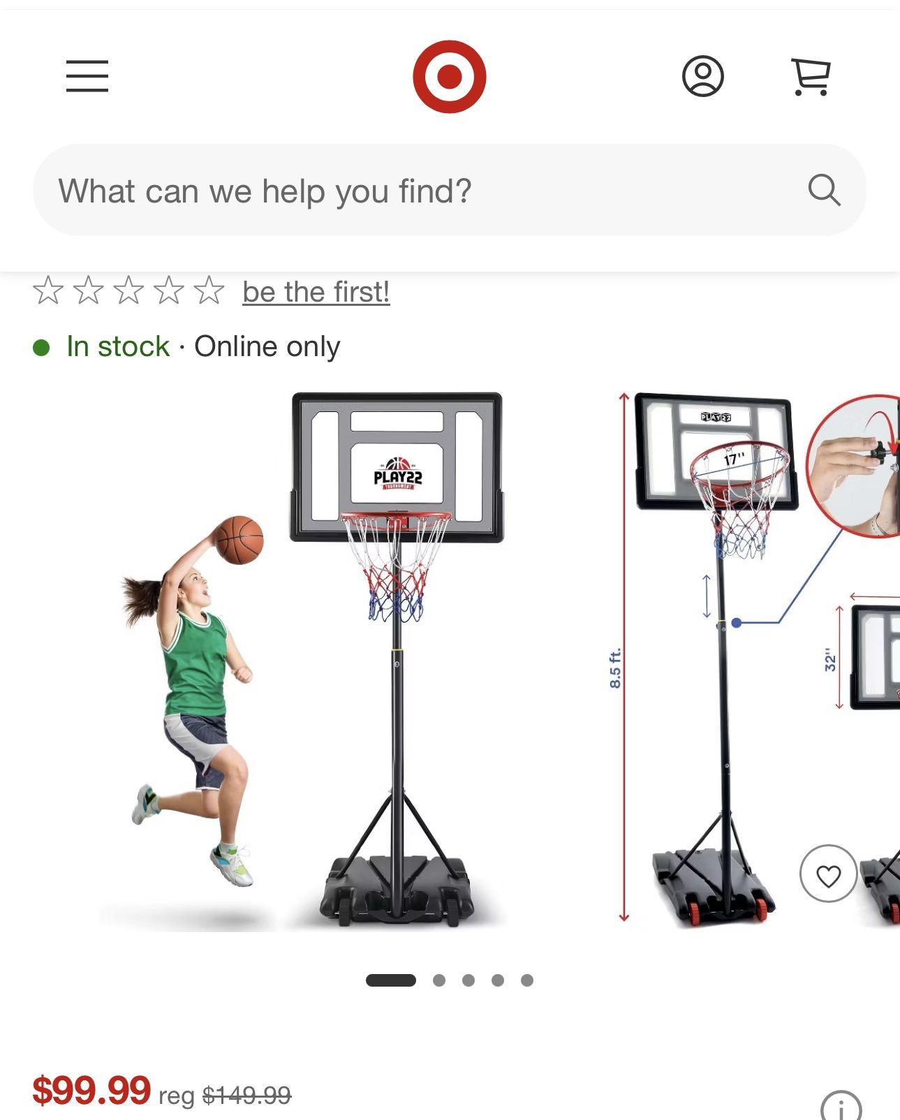 Kids Basketball Hoop - 70-84in Adjustable Height, Portable Basketball Hoops & Goals for Kids-Youth in In/Outdoor -
