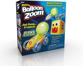 Ontel Balloon Zoom, Balloon-Powered Race Car and Rocket Launcher Toy Set, Ages 3+