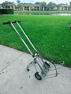 Compact Hand truck 4 wheel dolly "Tri-Kart 800" foldable for easy travel, Heavy-Duty frame 300 Lb transport large equipment cases, boxes, tools,profes