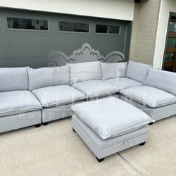 New 6-Piece Customizable Sectional Cloud Couch - 🚚FREE DELIVERY)