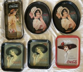 6 Vintage Coca-Cola Serving Trays