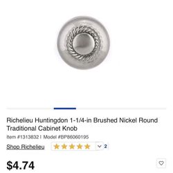 x20 Door And Cabinet Knobs Round brushed nickel knob with screws Moving Sale