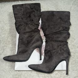 Grey Suede Boots