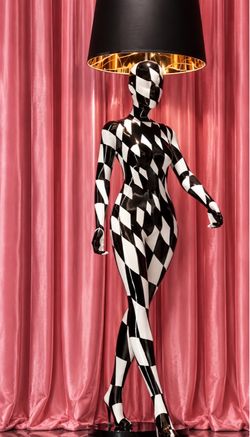 Black and White Harlequin Lamp