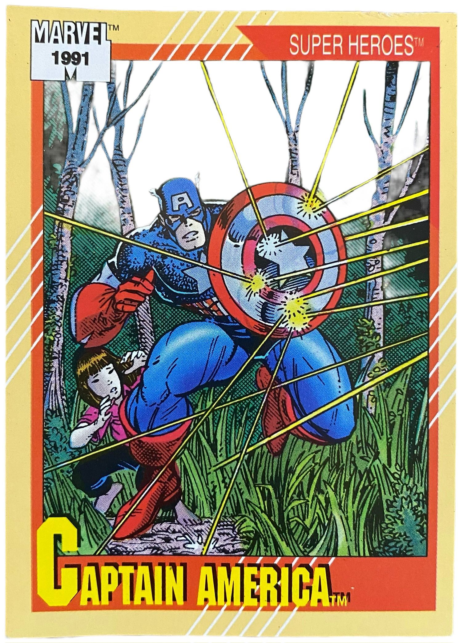 1991 Impel Marvel Universe Captain America Trading Card #54 Excellent Condition