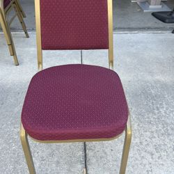 4 Burgundy Stackable Chairs (Perfect) 
