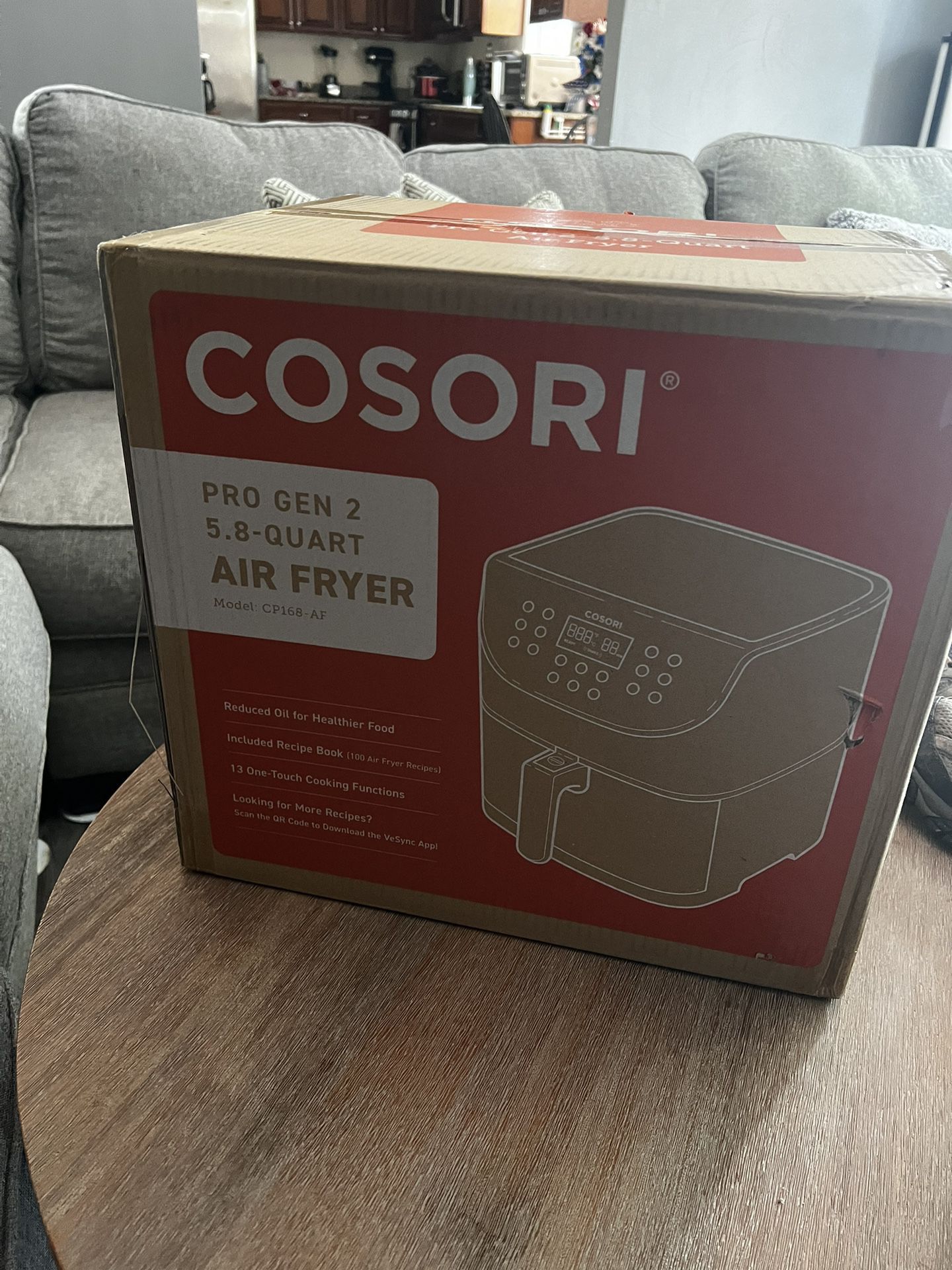 Cosori CP168-AF Pro Gen 2 5.8 Quart Air Fryer W 13 One Touch Functions Black