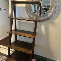 wood 5 tier A-frame ladder shelf