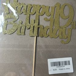 Happy 19th Birthday Cake Topper