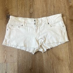 low rise white shorts
