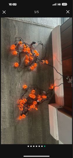 2 Set Of 20 Orange Disc Jack-O-Lantern Halloween Pumpkin Lights: 9’/ 6.3’ Lighted