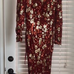 for Women Dress Women's Dress Contrast Sequin Floral Pattern Off Shoulder Floor Length Formal Dress