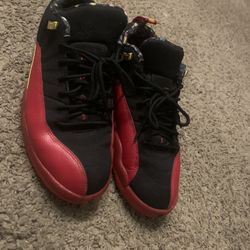 Nike Air Jordan 12 Retro Low SE 'Super Bowl' sneakers in a black and varsity red colorway