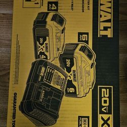 BRAND NEW IN BOX - DEWALT 20V XR- 6AH and 4AH-BATTERY PACK COMBO