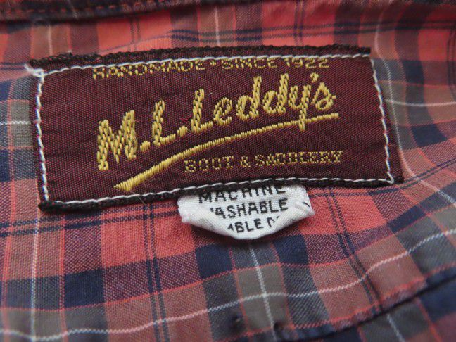 vintage M.L. LEDDY'S - Handmade Texas Western Plaid Shirt no size