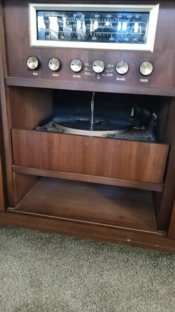 Vintage record player console