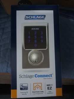 Schlage BE469 Connect Century Polished Chrome Single-Cylinder Deadbolt 1-Cylinder Electronic Deadbolt Lighted Keypad Touchscreen Built-In Z-Wave