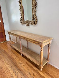 Everett Long Wood Foyer Table Weathered Natural