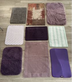 Lot of 9 Assorted Bath Rugs Mats Memory Foam Threshold