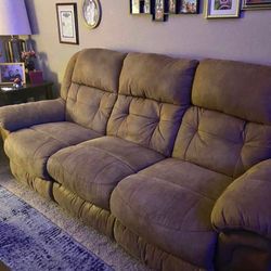 Brown Reclining Sofa – Great Condition – $190OBO