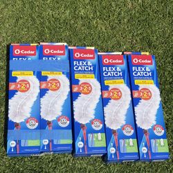 5 Pack! O-Cedar Flex & Catch Duster Kit | 3ft Extendable | 25 Refills