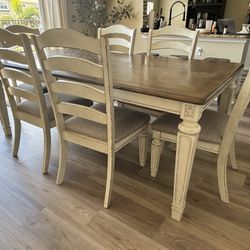 Farmhouse Dining Table With Leaf Extension Included 