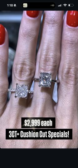 14K 3CT Cushion Cut Lab Grown Engagement Ring 