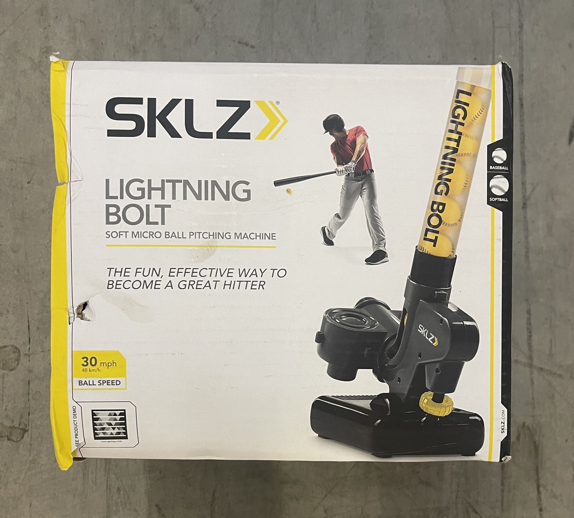 SKLZ Lighting Bolt Soft Micro Ball Pitching Machine - New