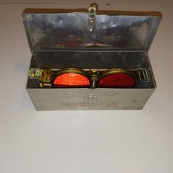 Lidded Metal And Wood Box