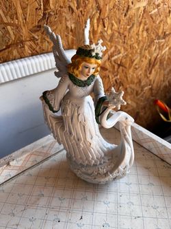Christmas Angel Figurine with Snowflake