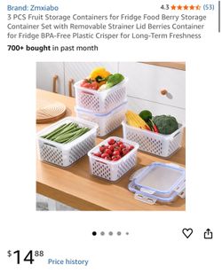 3 PCS Storage Containers for Fridge