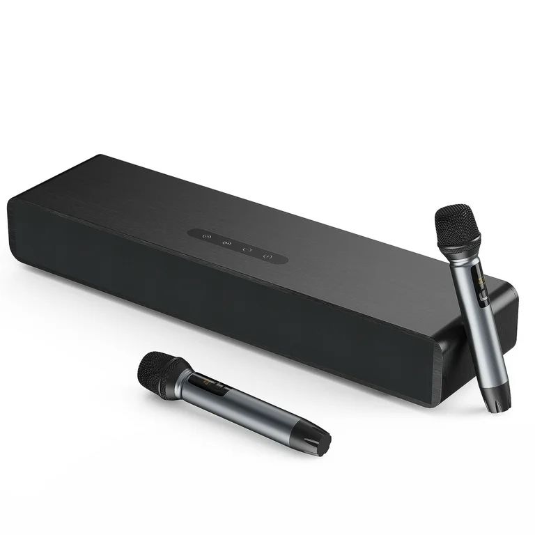 Topvision Black Sound Bar for Tv with Two Microphones