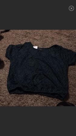 Forest Green Lace Flower Shirt 