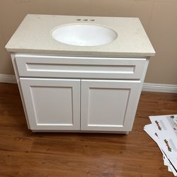 Gabinete De Madera Con Su Lavamanos