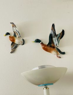 Vintage Flying Mallard Duck Wall Art Set – Pair | Retails $40