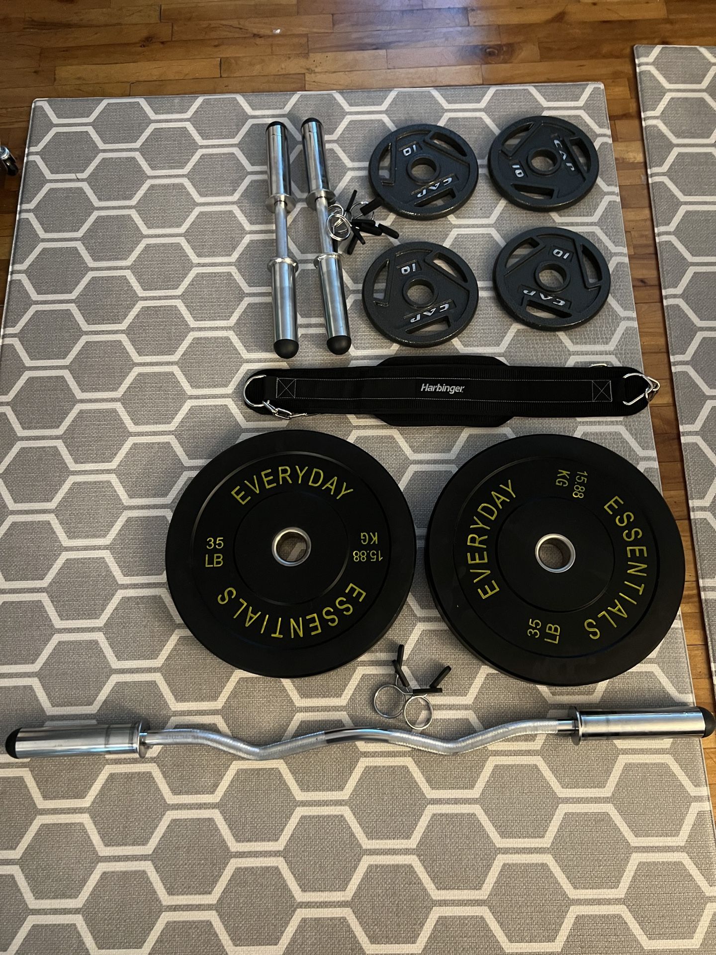 Lifting Belt&4 10bs Plates &2 35lbs rubberized Plates