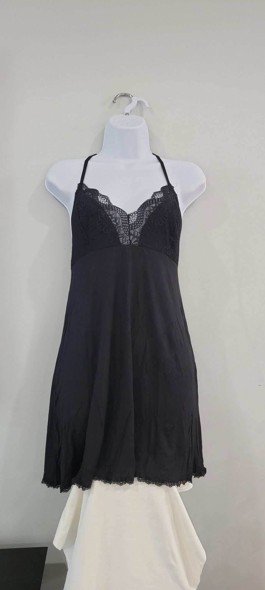 New Bkack Nightgown Sleepwear Lingerie Size Large