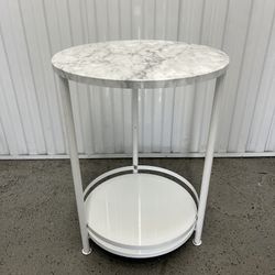 White Marble Accent / Side Table