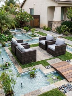 Furniture patio set patio chairs Brown frame gray cushions cosiest brand  high quality patio furniture brand new, 🆕✅