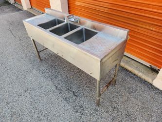 Commercial 3 Compartment Bar Sink Back Bar Sink