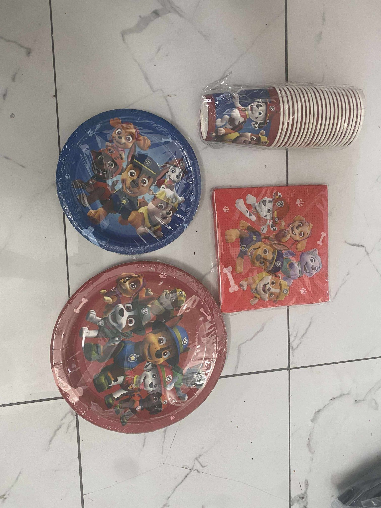Set of 21 Paw Patrol Party Pack Plates Cups Napkins