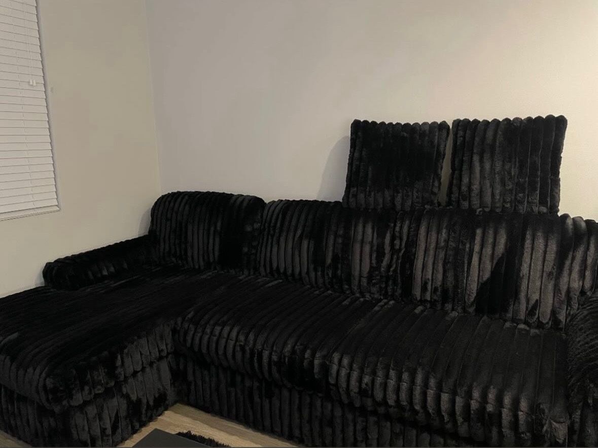 Black Suede Couches From Ashely Furniture