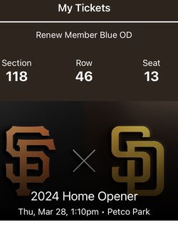 Single Game Tix Today Opening Day