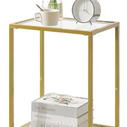 Pretty Metal And Glass Side Table/ Nightstand/End Table