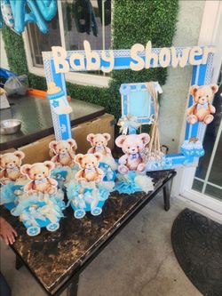 Baby Shower Decorations – Teddy Bear Theme (Blue) – Complete Set