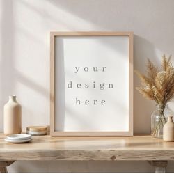 11x14 Oak Wood Picture Frame - Minimalist 11x14 Poster Frame, 11"x14" Frame Wood, Natural Solid Wooden Picture Frames for Wall Art Photo and Prints(1 