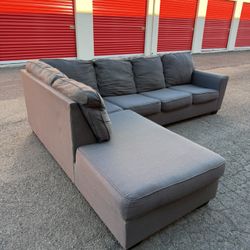 Grey 2 Piece L Shape Sectional Sofa