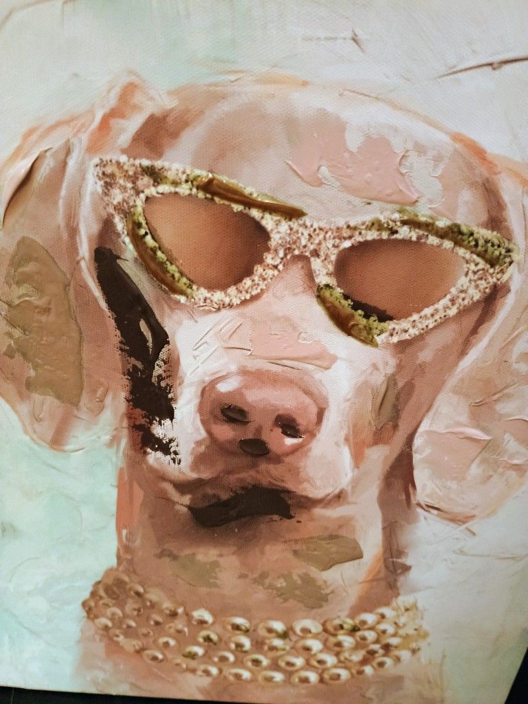Doggie Diva III Canvas Painting 