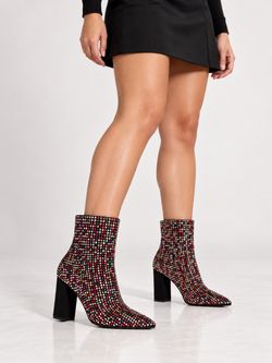 Wild Pair Ingridd Multicolor Rhinestone Ankle Booties – Size 7.5 M
