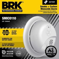 First Alert BRK 10-Year Battery, Battery-operated Ionization Combination Smoke and Carbon Monoxide Detector